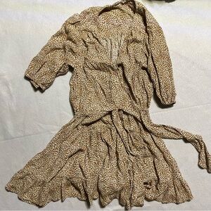 Kivari Tie Front Leopard Print Valentina Mini Dress Small